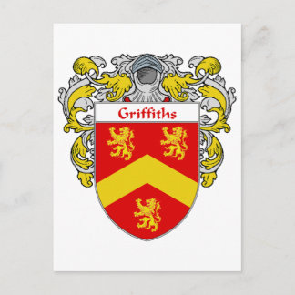 Cartão Postal Brasão de Armas Griffiths (com manto)