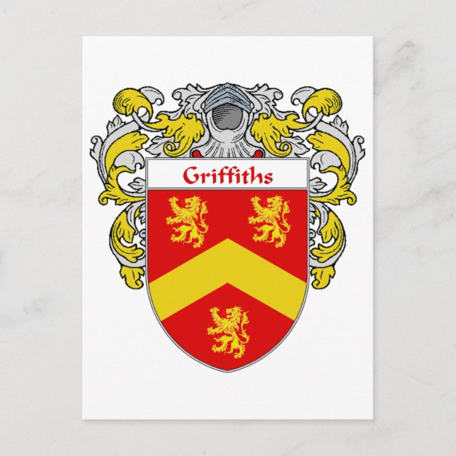 Cartão Postal Brasão de Armas Griffiths (com manto) (Frente)