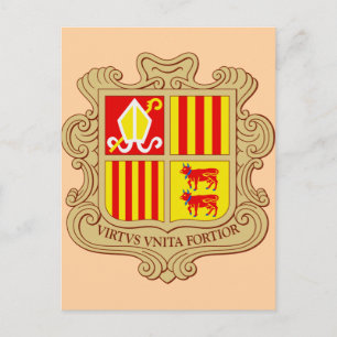 Cartão Postal Brasão de Armas Histórico Co-Principado de Andorra