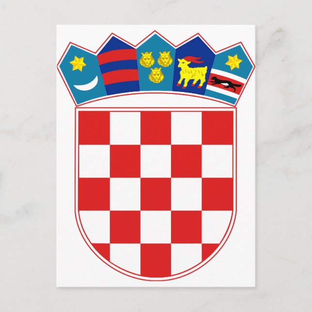 Cartão Postal Brasão hora Hrvatska de Croatia (Frente)