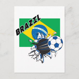 Cartão Postal Brasil: Arte de Futebol