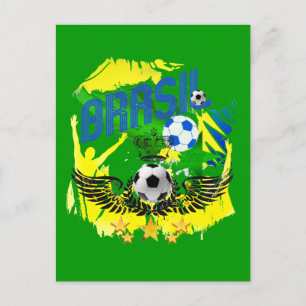 Cartão Postal Brasil Grunge 2010 amava presentes de futebol