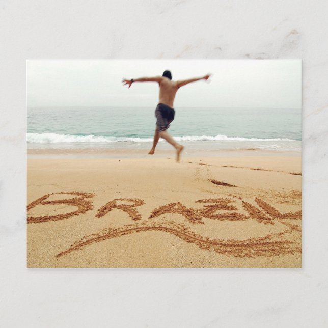 Cartão Postal BRASIL. Homem desajeitado vestindo um fato de nata (Frente)