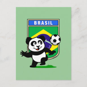 Cartão Postal Brasil: Panda de Futebol