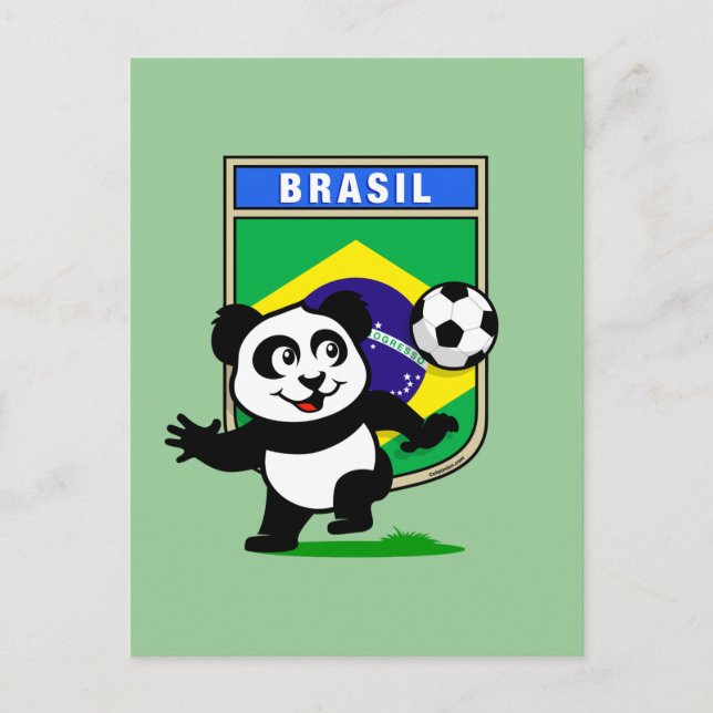 Cartão Postal Brasil: Panda de Futebol (Frente)