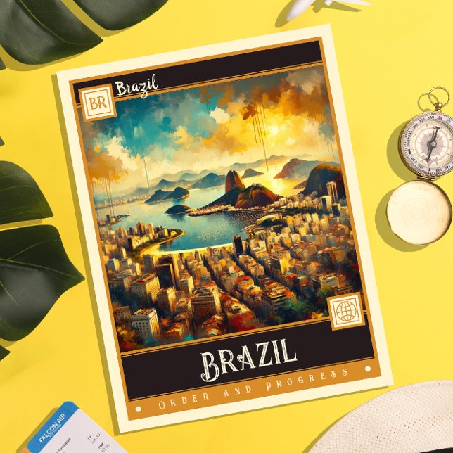 Cartão Postal Brasil | Vintage Painting (Criador carregado)