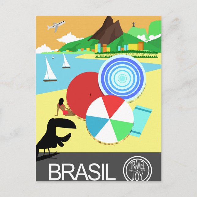 Cartão Postal Brasil vintage retro Design (Frente)