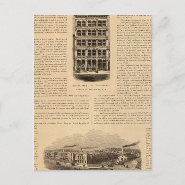 Cartão Postal Brass Works of the Scovill Manufacturing Company (Frente)