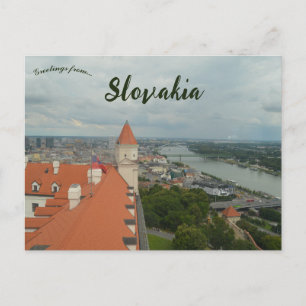 Cartão Postal Bratislava e o rio Danúbio na Eslováquia