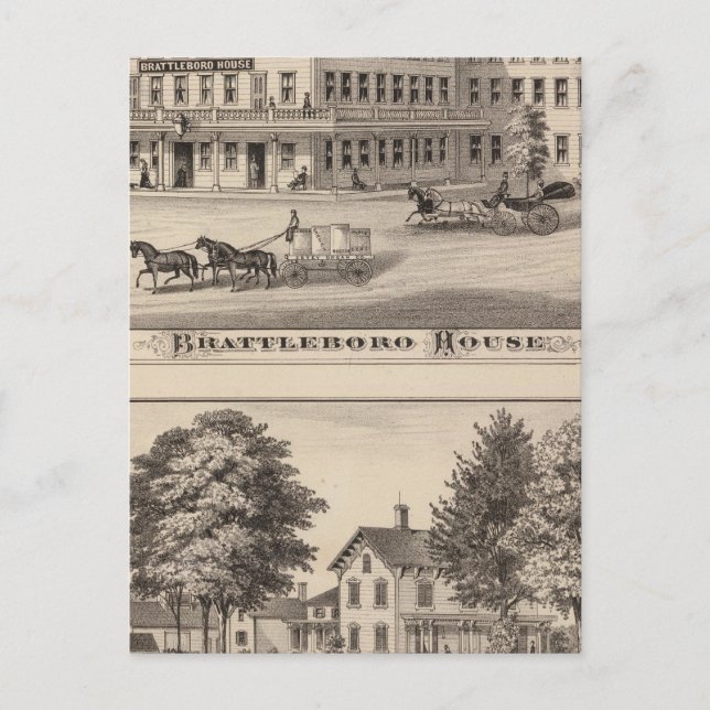 Cartão Postal Brattleboro House (Frente)