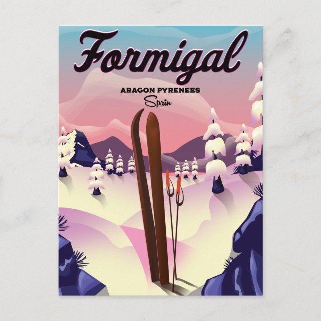 Cartão Postal Brauneck Bavaria, Alemanha, poster de Esqui (Frente)