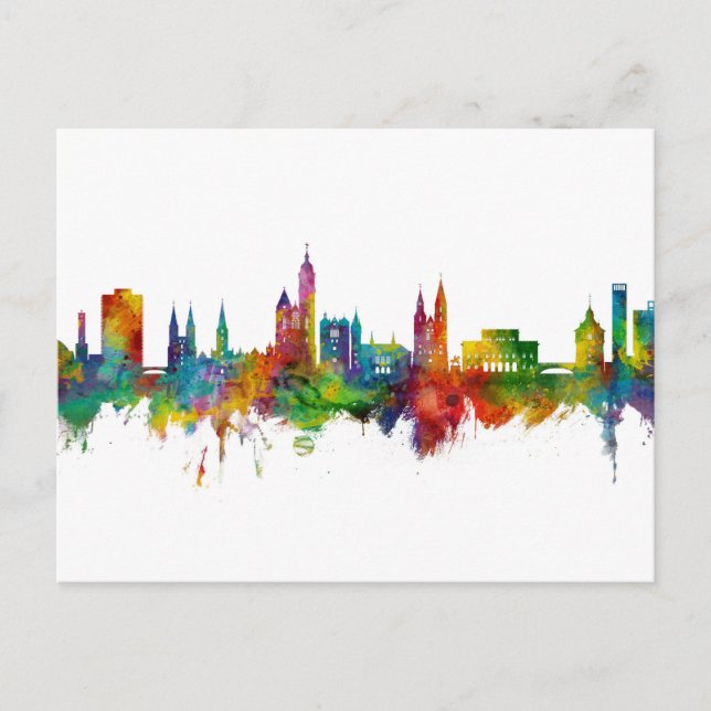 Cartão Postal Braunschweig Alemanha Skyline (Frente)