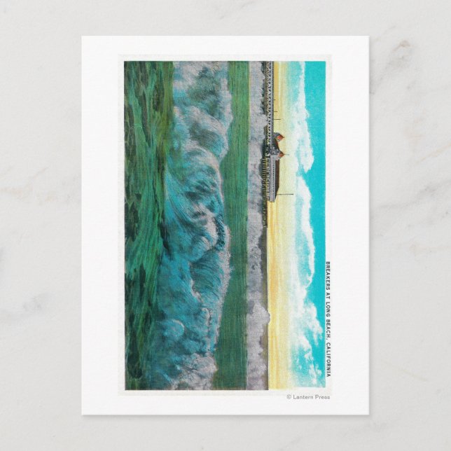 Cartão Postal Breakers em Long Beach, Califórnia (Frente)