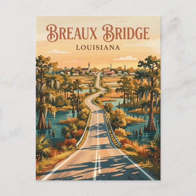 Cartão Postal Breaux Bridge EUA (Frente)