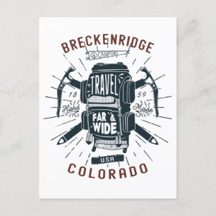 Cartão Postal Breckenridge Colorado Backpack Gear Retro Viagem