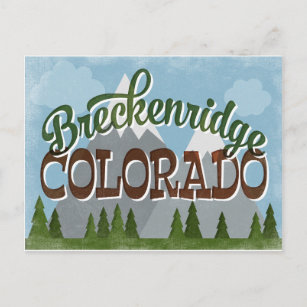 Cartão Postal Breckenridge Colorado Divertimento Retro Montanhas