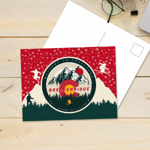 Cartão Postal Breckenridge Colorado Flag Mountain Souvenir