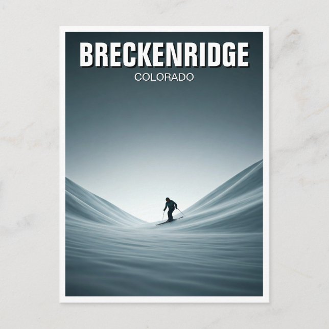 Cartão Postal Breckenridge Colorado Skiing Skier Viagem (Frente)