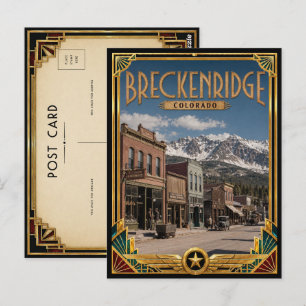 Cartão Postal Breckenridge Colorado Vintage Arte Deco Idade Dour