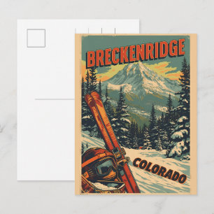 Cartão Postal Breckenridge vintage Colorado Montanha Rochosa