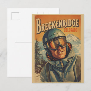 Cartão Postal Breckenridge vintage Colorado Montanha Rochosa