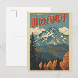 Cartão Postal Breckenridge vintage Colorado Montanha Rochosa