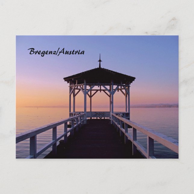 Cartão Postal Bregenz no lago Constance, Áustria (Frente)