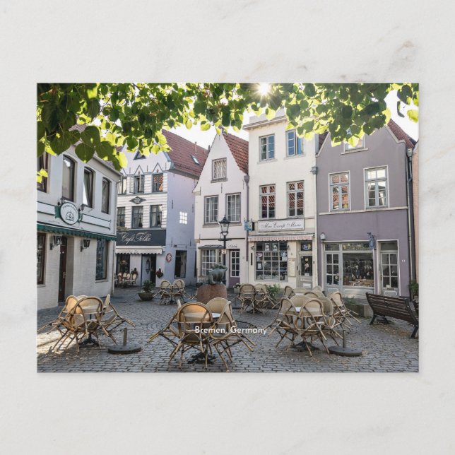 Cartão Postal Bremen, Alemanha, centro histórico, (Frente)