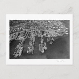 Cartão Postal Bremerton, Vista aérea WA de docas de Marinho
