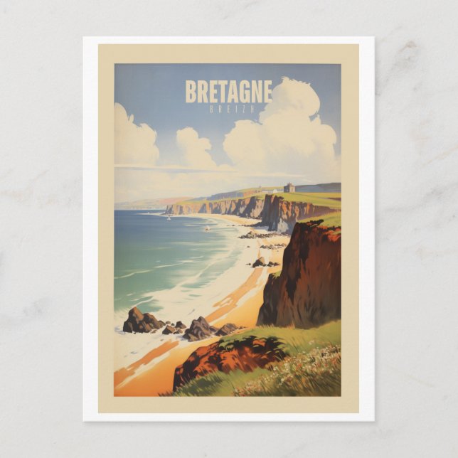 Cartão Postal Bretagne - Affiche Vintage - Breton - Bzh - Breizh (Frente)