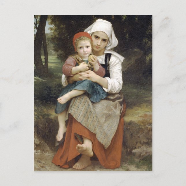 Cartão Postal Breton Brother e Sister por Bouguereau (Frente)