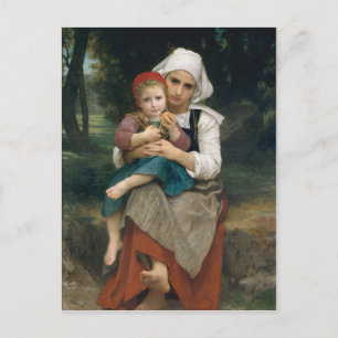 Cartão Postal Breton Brother e Sister - William Bouguereau