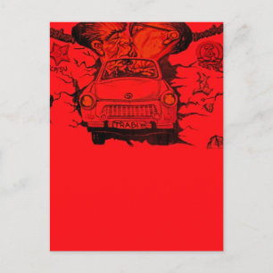 Cartão Postal Brezhnev & Honecker,Trabant Car,Berlin - Vermelho