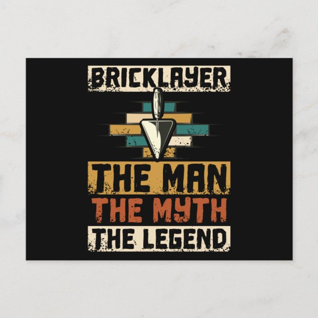 Cartão Postal Bricklayer The Man The Myth The Legend (Frente)