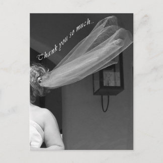 Cartão Postal Bridal Veil Casamento Obrigado Cartão-Postal