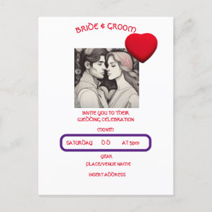 CARTÃO POSTAL BRIDE E GROOM