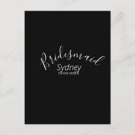Cartão Postal Bridesmaid bachelorette party add name modern