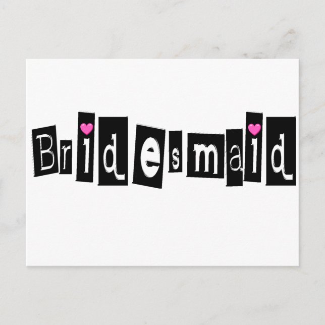 Cartão Postal Bridesmaid (Sq Blk) (Frente)