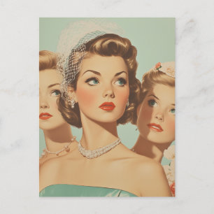 Cartão Postal Bridesmaids Retro no Estilo
