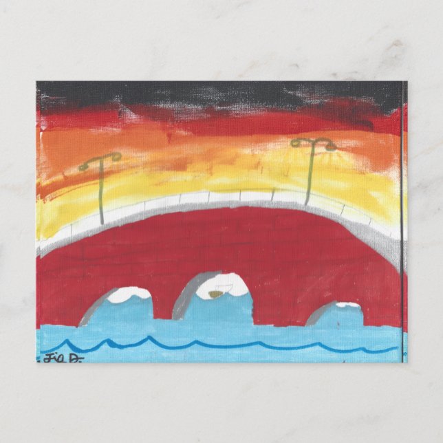 Cartão Postal Bridge at Nighttime (Frente)