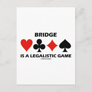 Cartão Postal Bridge É Um Jogo Legalista (Traços De Cartão)
