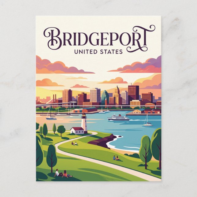 Cartão Postal Bridgeport Connecticut (Frente)