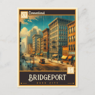 Cartão Postal Bridgeport, Connecticut Vintage