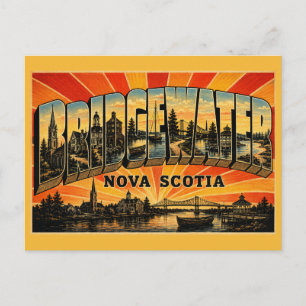 Cartão Postal Bridgewater Nova Scotia Porto Fluvial