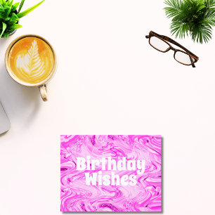 Cartão Postal Bright Bold Modern Pink Feliz Aniversário