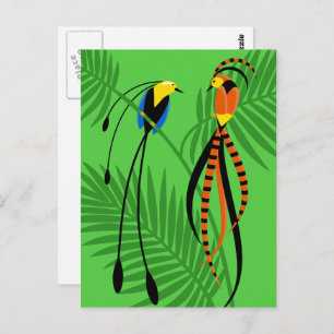 Cartão Postal Bright Colorful Birds of Paradise