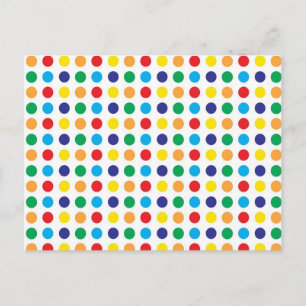 Cartão Postal Bright Colorful Bolinhas Girly Patterno