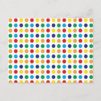 Cartão Postal Bright Colorful Bolinhas Girly Patterno