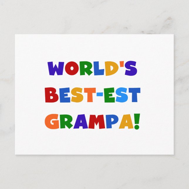 Cartão Postal "Bright Colors World's Best Grampa Gifts" (Frente)