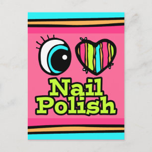 Cartão Postal Bright Eye Heart I Love Nail Polonês